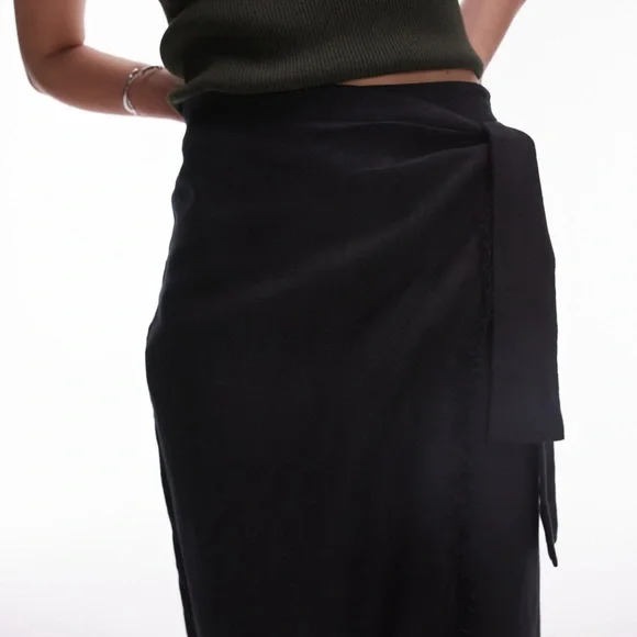 MANGO Linen-Blend Wrap Skirt - Picture 4 of 10
